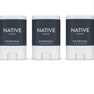 Native Deodorant Charcoal Trial Travel Gym Bag Size .35 Oz Lot Of 3